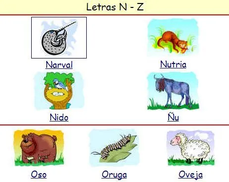 EL BAÚL DE INNELA: Puzzles en línea de animales: letras n, ñ y letra o