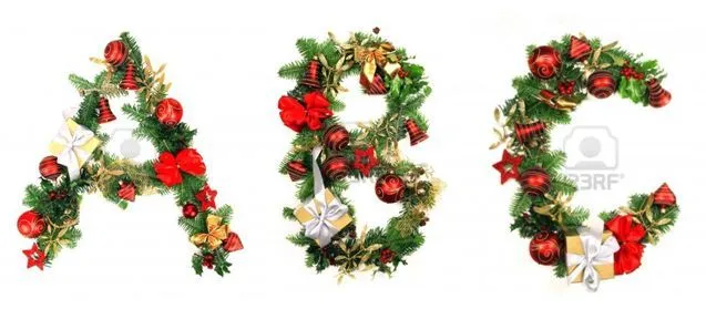 BAÚL DE NAVIDAD: Alfabeto navideño con guirnaldas de Navidad