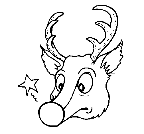 BAÚL DE NAVIDAD: Colorear renos, 6 dibujos de Rudolph