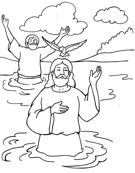 El bautizo de Jesús para colorear - Imagui