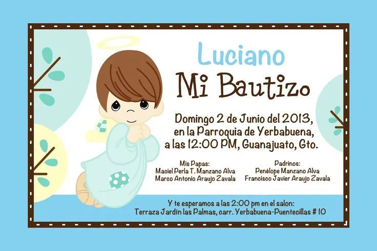 Invitacion Bautizo Luciano, by jenny | Mis Creaciones | Pinterest