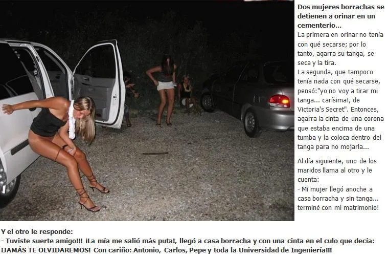 bazko317 : Dos mujeres borrachas se detienen a orinar en un ...