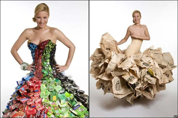 Vestidos de basura reciclable - Imagui