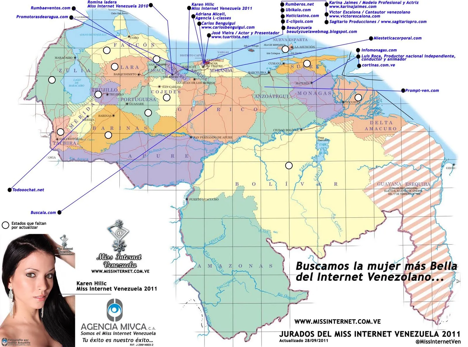 Beautyzuela: Mapa de Venezuela con los jurados del Miss Internet ...