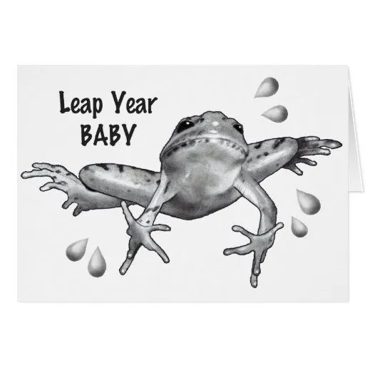 Bebé del año bisiesto: Salto de la rana en lápiz Felicitación de ...