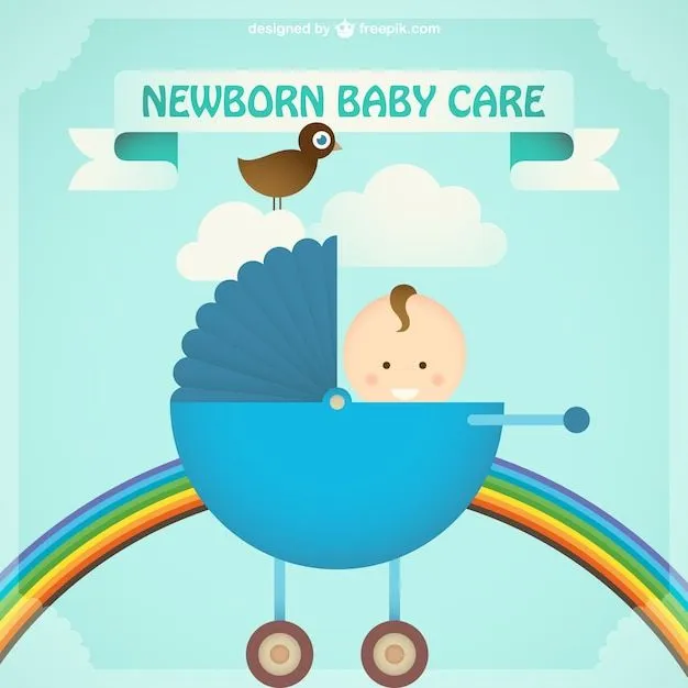 Bebé en cochecito azul | Descargar Vectores gratis
