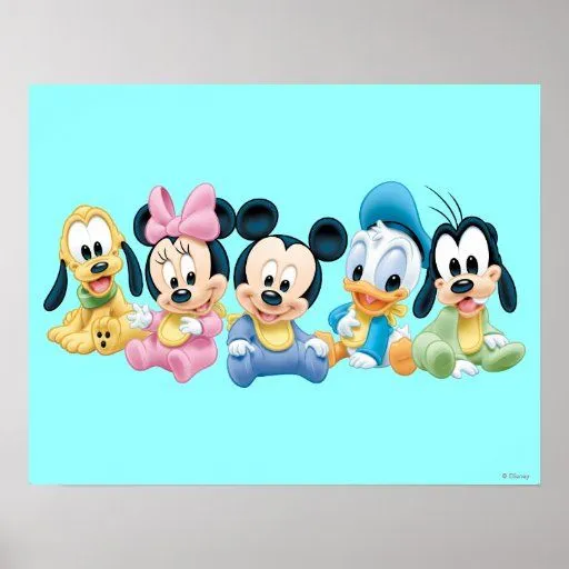Bebé Mickey Mouse y amigos Póster | Zazzle