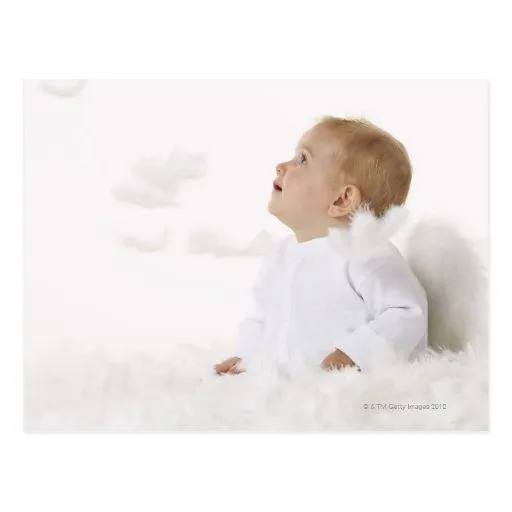 Bebé vestido como ángel tarjetas postales | Zazzle