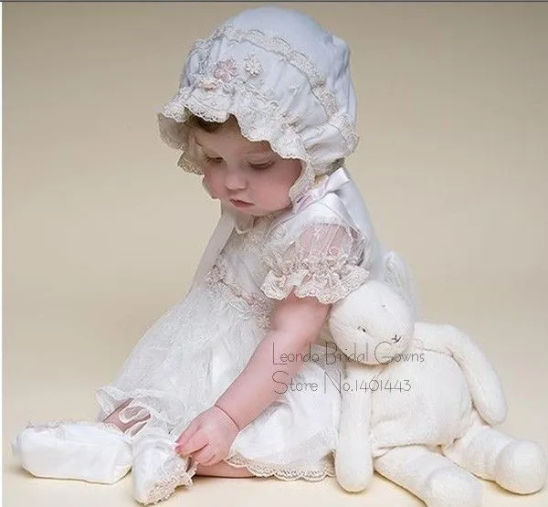 Del bebé vestidos de bautizo del niño vestido de encaje blanco ...