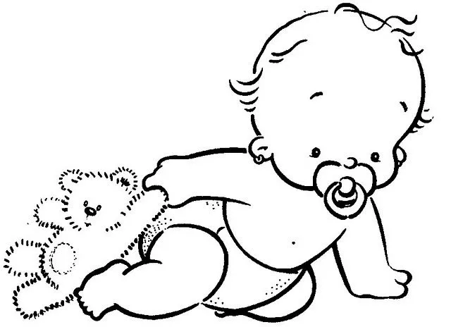 Bebés animados para baby shower para colorear - Imagui