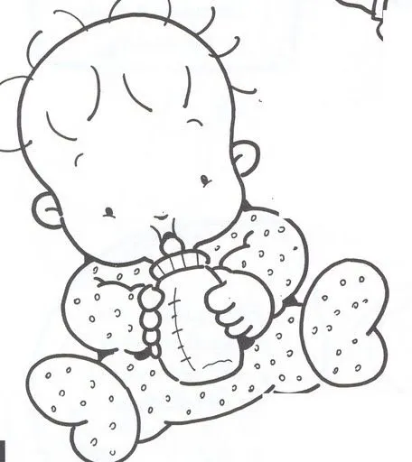 Caricaturas de bebés para baby shower para colorear - Imagui