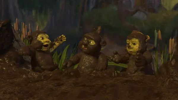 Bébés Shrek dans la boue