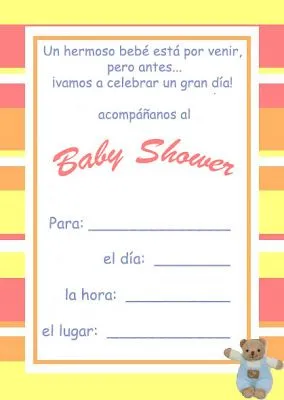 Nuestros bebes: Tarjetas para Baby Shower