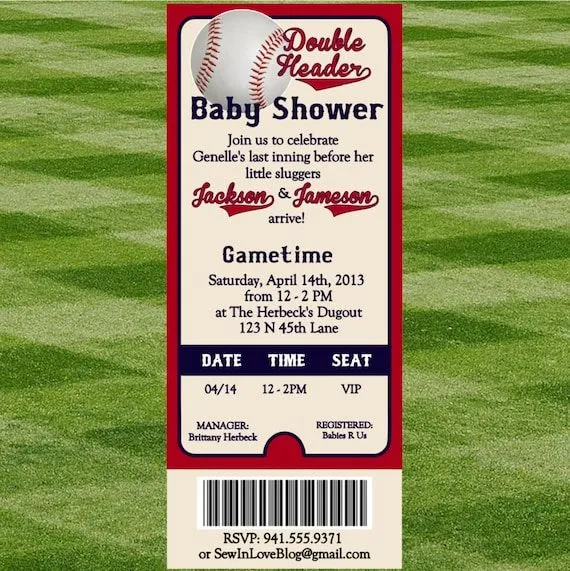 Béisbol bebé ducha invitación para gemelos por SewInLoveBlogShop