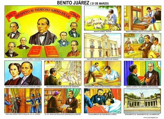Benito Juárez – 21 de marzo [Lámina escolar] | México | Pinterest ...