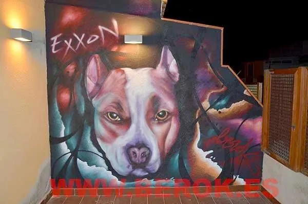 Berok Graffiti mural profesional en Barcelona: Graffiti patio