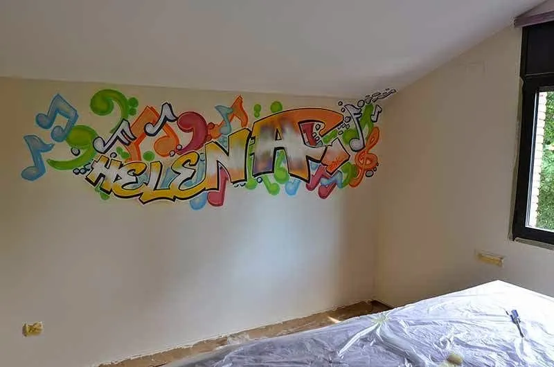 Berok Graffiti mural profesional en Barcelona: julio 2014