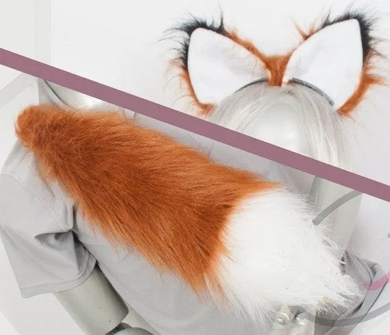 Best Fox Combo Tail and Ears Rust Cosplay por lemonbrat en Etsy
