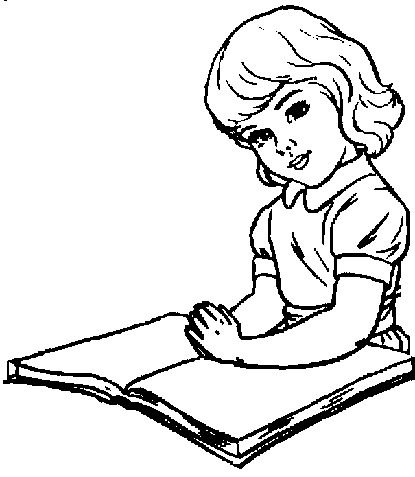 Niños y niñas leyendo para colorear - Imagui