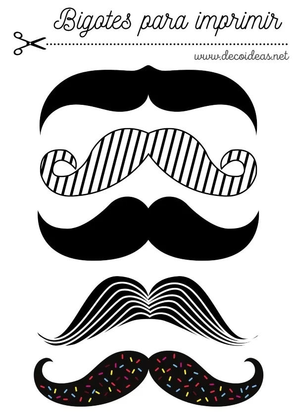 Bigotes para imprimir | Moldes de bigotes, Plantillas de bigote, Imprimir  sobres