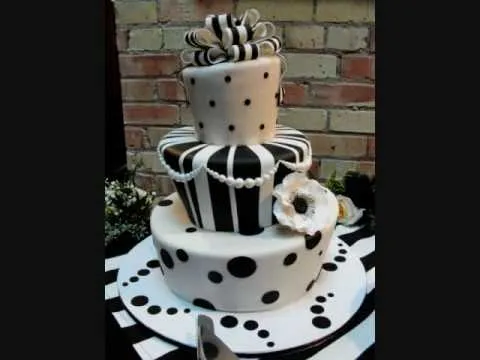 black & white Fondant cakes/ pasteles,tortas en blanco y negro ...