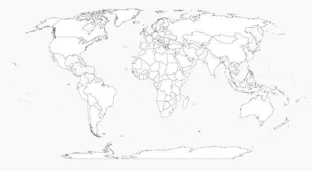 En blanco mapa del mundo, Mapa del Mundo