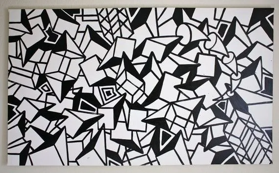 Blanco y negro ORIGINAL Minimalismo por ChrisRiggsArtGallery