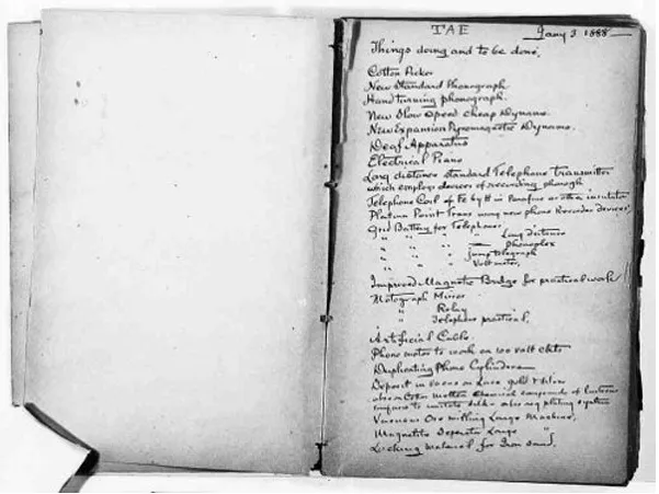 el blog de almu: Cuaderno de notas de Thomas Edison, 1888