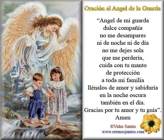 BLOG CATÓLICO GOTITAS ESPIRITUALES: Oración al Angel de mi guarda ...