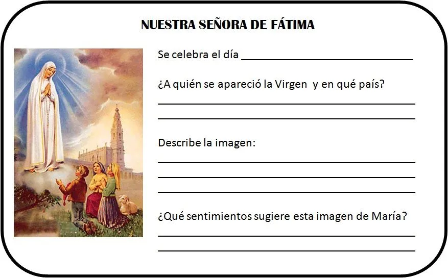 La Catequesis: Recursos Catequesis Virgen de Fátima
