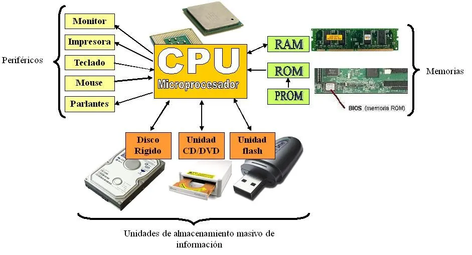 Esquema de los componentes de una computadora - Imagui