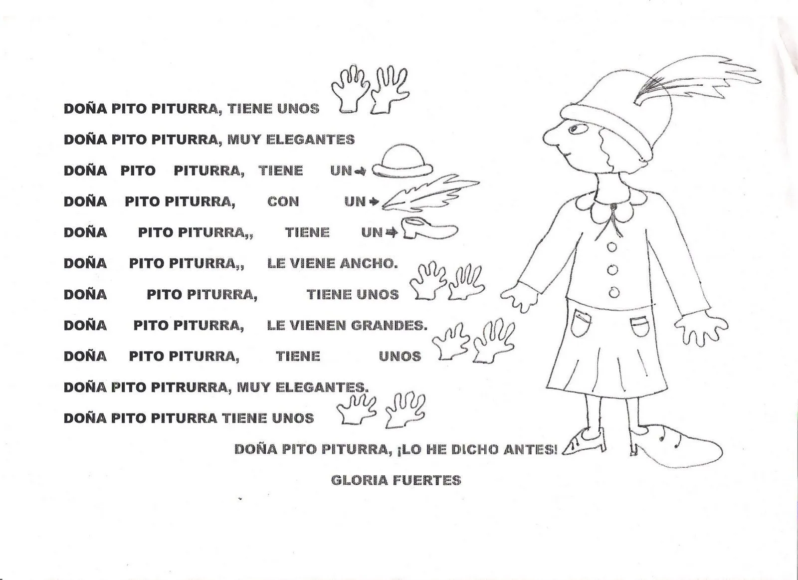 EL BLOG ENCANTADO: DOÑA PITO PITURRA. PLANTILLA