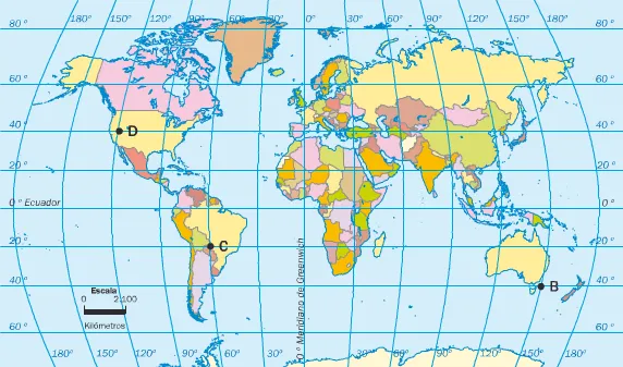 Planisferio politico coordenadas geograficas - Imagui