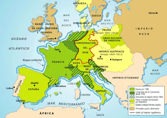 Blog de la Historia: Comentario de mapa, Imperio Napoleónico. Ana ...