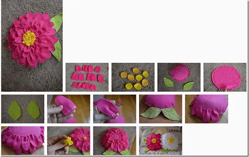Bonitas flores de fieltro para cojines : Blog de imágenes
