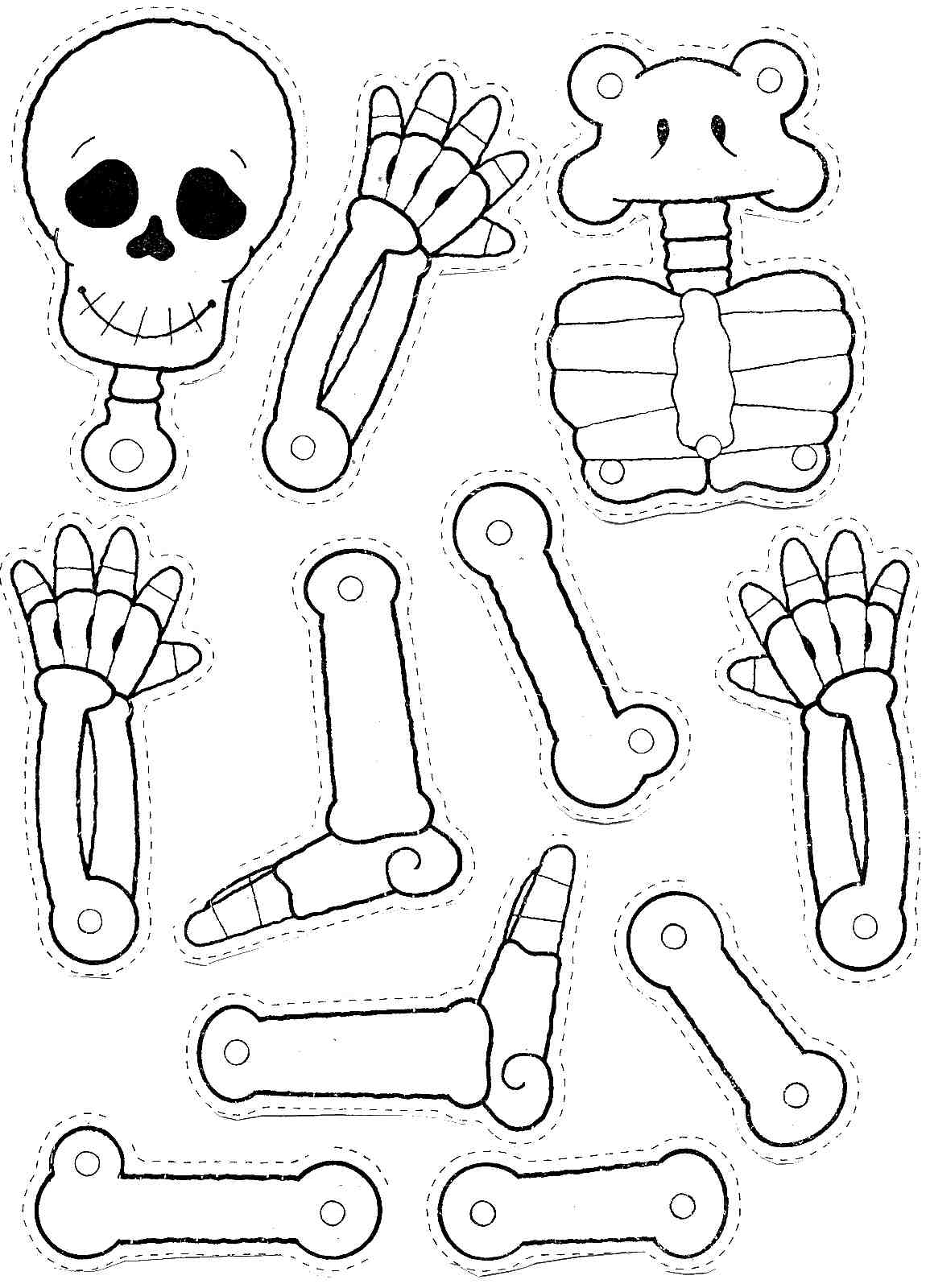 Blog de imágenes: Recortables Halloween Vestir el esqueleto