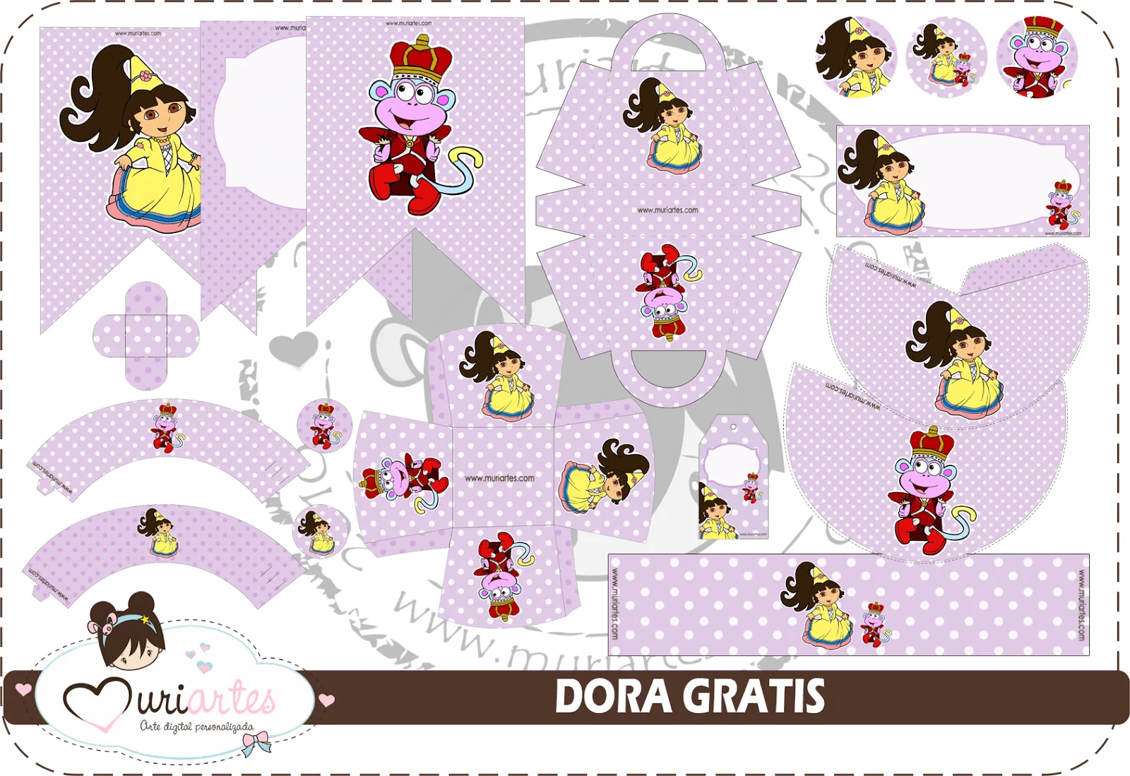 Blog Muriartes: Kit Gratuito Dora Exploradora Princesa Blog Muriartes: Kit Gratuito Dora Exploradora Princesa