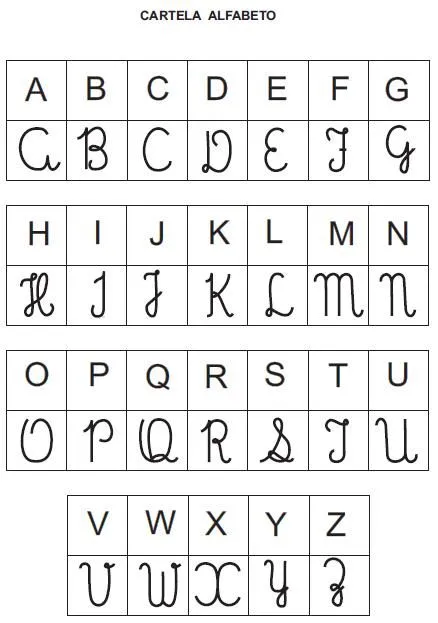 Alfabeto letra cursiva para imprimir - Imagui