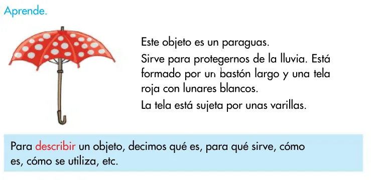 Descripcion de objetos para niños de primaria - Imagui