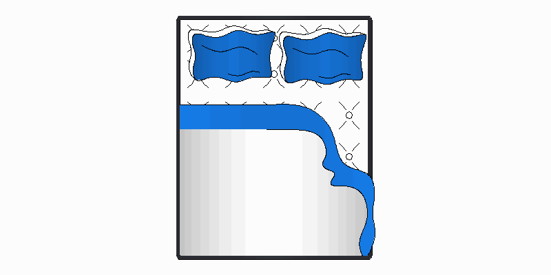 Bloques AutoCAD Gratis de cama doble a color vista en planta Bloques AutoCAD Gratis de cama doble a color vista en planta
