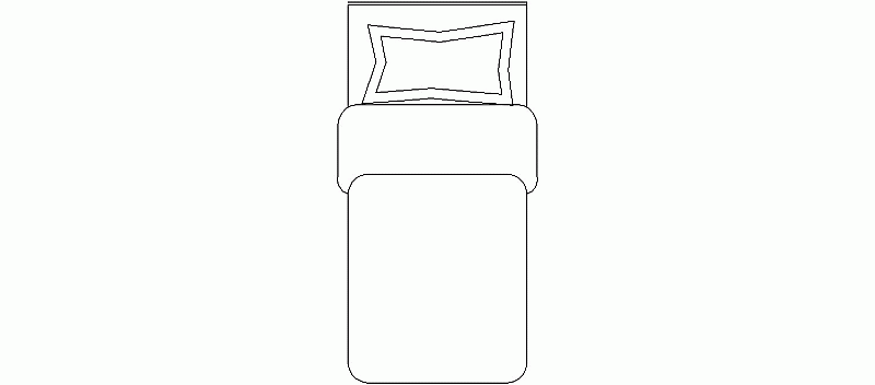 Bloques AutoCAD Gratis de Cama individual vista en planta, mod. 7 Bloques AutoCAD Gratis de Cama individual vista en planta, mod. 7