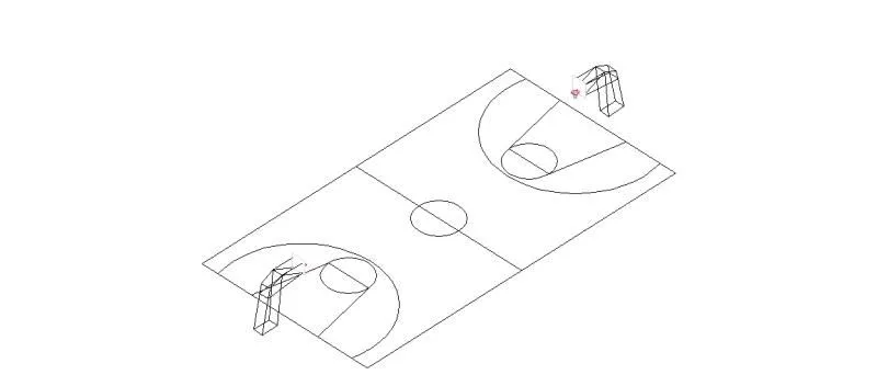 Bloques AutoCAD Gratis de Cancha de baloncesto en 3 dimensiones