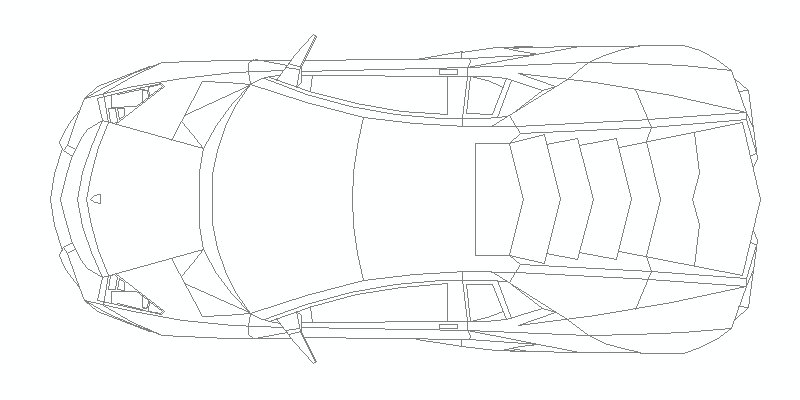 Bloques AutoCAD Gratis de Lamborghini Reventon visto en planta