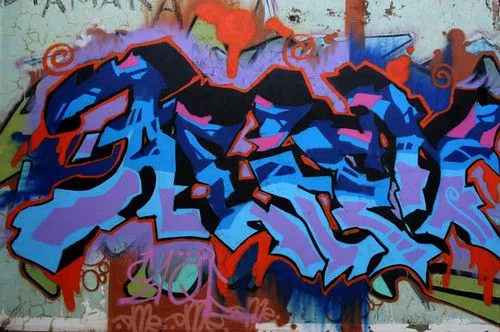 Blue and purple graffiti | Flickr - Photo Sharing!