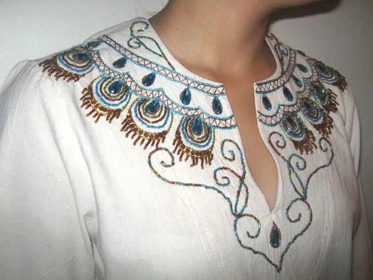 blusa en bordado estilo hindu | blusas | Pinterest