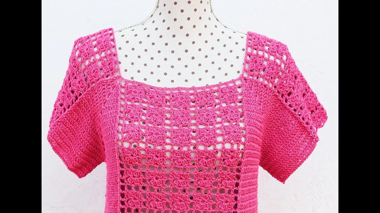 Blusa a crochet para mujer muy facil y rapida - YouTube Blusa a crochet para mujer muy facil y rapida - YouTube