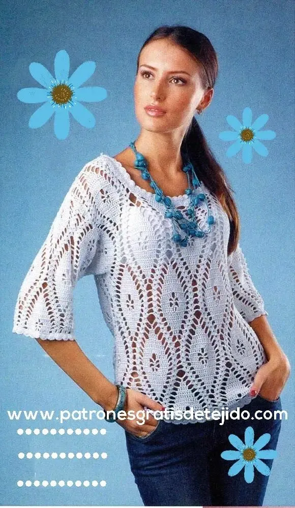 Blusa elegante para tejer a crochet / Patrones y video Blusa elegante para tejer a crochet / Patrones y video