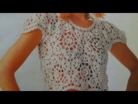 Como hacer blusa tejida a crochet con encaje de brujas - YouTube