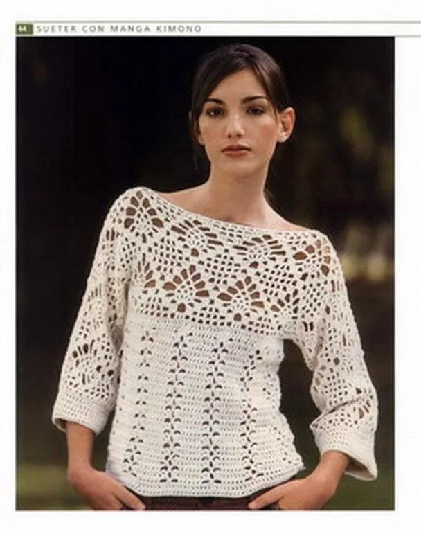 Blusas tejidas a crochet con patrones - Imagui