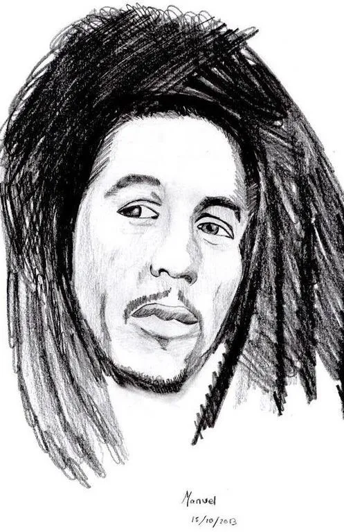 Bob Marley lapiz Manuel Jurado Valderas - Artelista.com